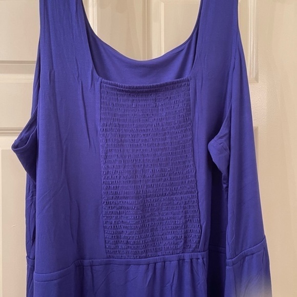 J Jason Wu Royal Blue Shirred Midi Maxi Dress (Z04.8) - Picture 4 of 5